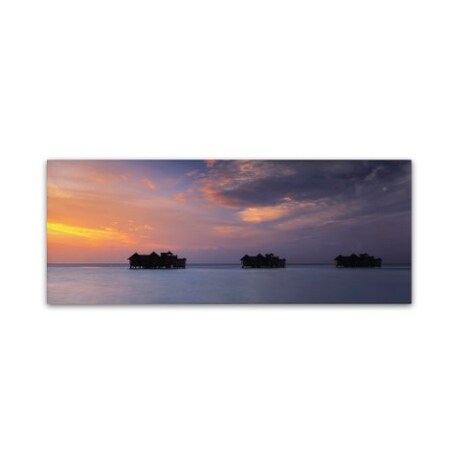 David Evans 'Sunset Solitude-Maldives' Canvas Art,10x32